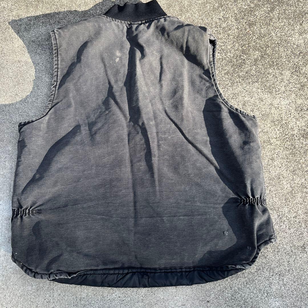 Carhartt ブラック ダウンベストUSA製　極上フェードXL