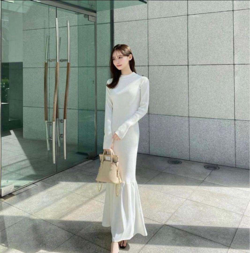 ワンピース maison celon rib knit docking dress