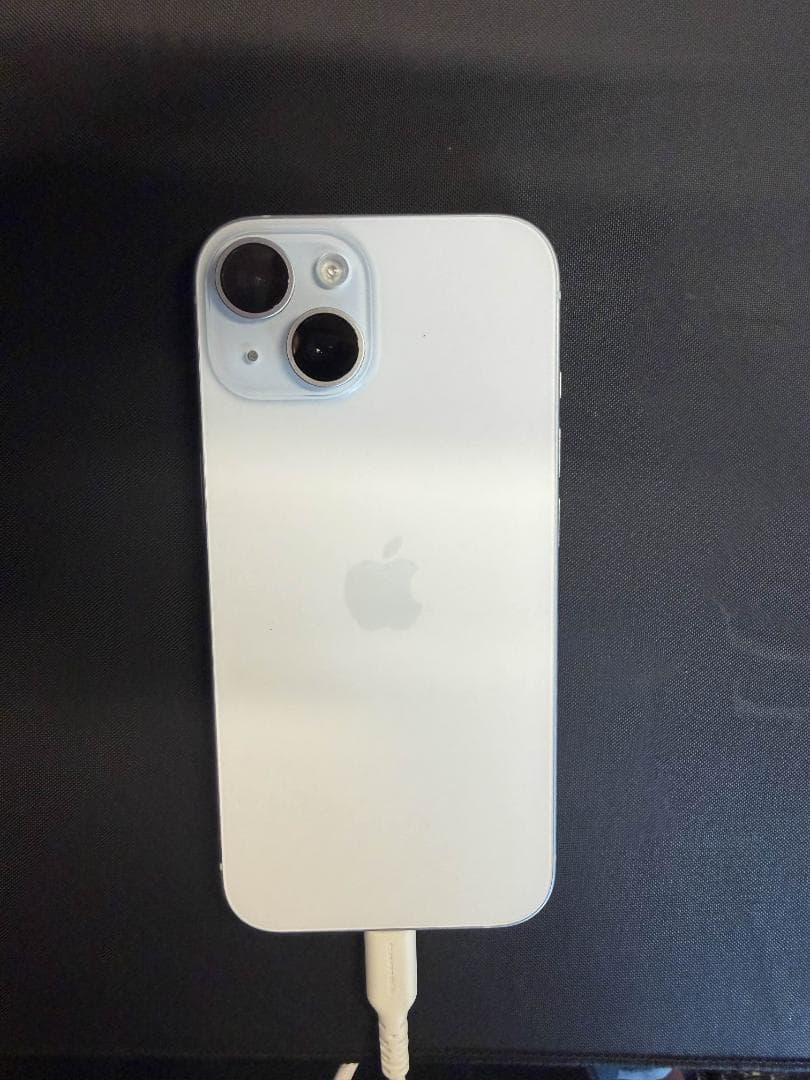 iPhone15 128GB ブルー 箱× BT87％