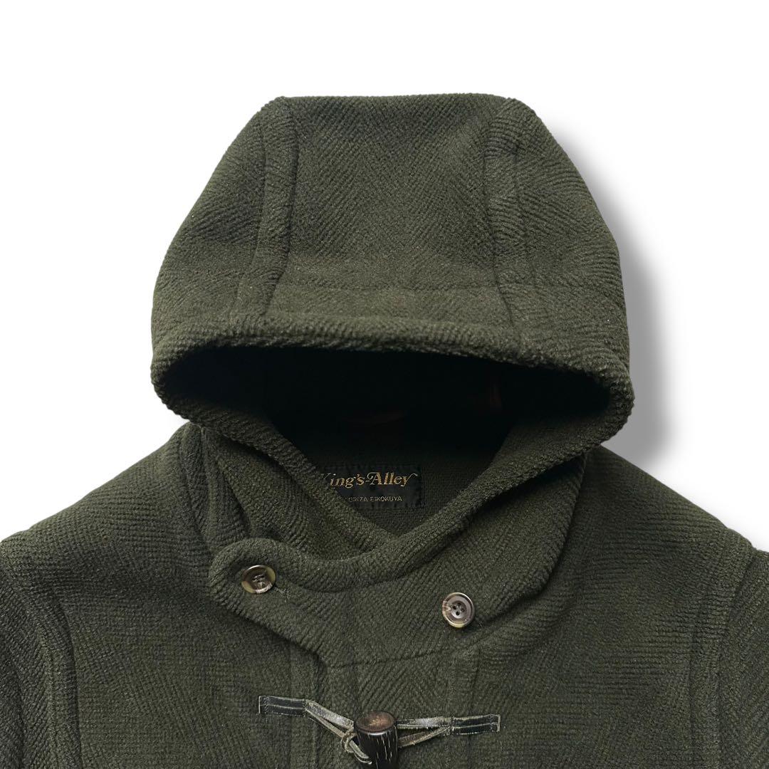 美品 モンゴメリー ムーアブルック ダッフルコート ヘリンボーン 緑 英国製