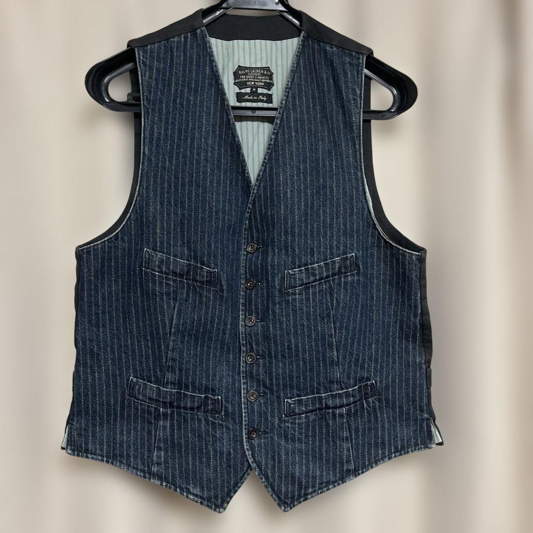 Ralph Lauren ラルフローレン　ストライプ　デニム　ベスト M RRL