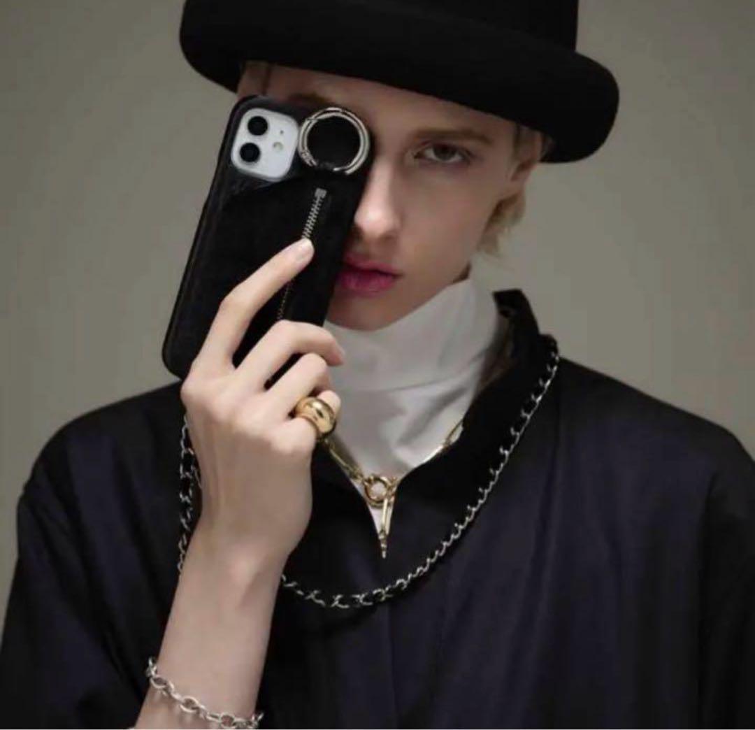 Ajew エジューiphone15proケース 15pro ベロア ブラック