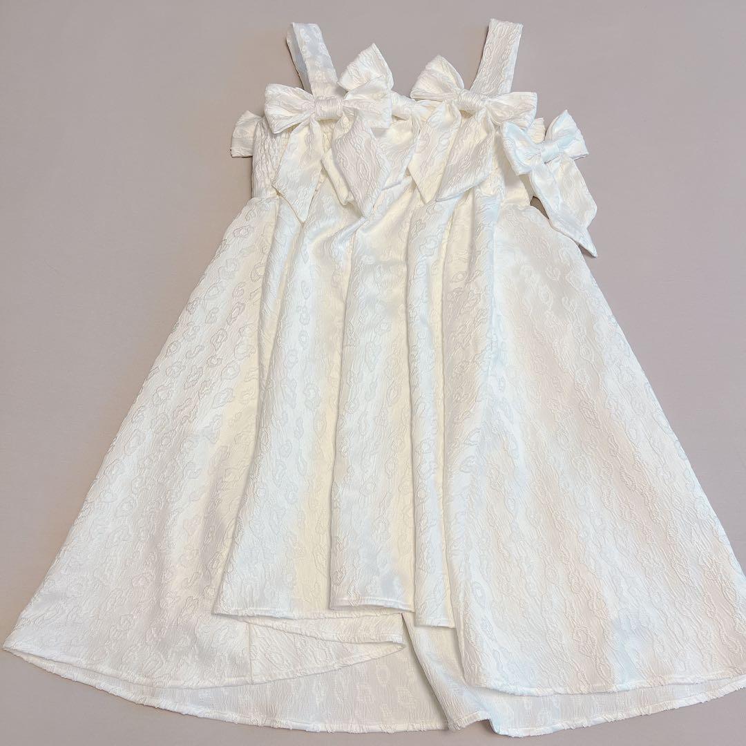 lillilly.pain.リボンワンピース.白