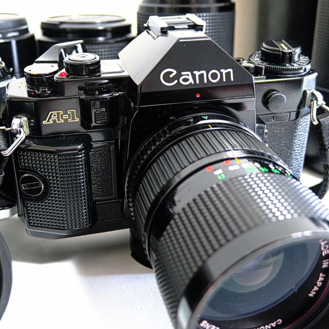 CANON　A-1本体　AE-1+P本体　交換レンズ６本　取説　ジャンク