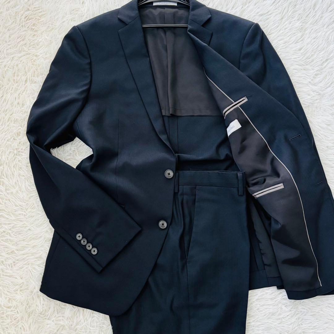 極美品✨カルバンクライン　セットアップスーツ38 ストライプ柄2Bアンコン