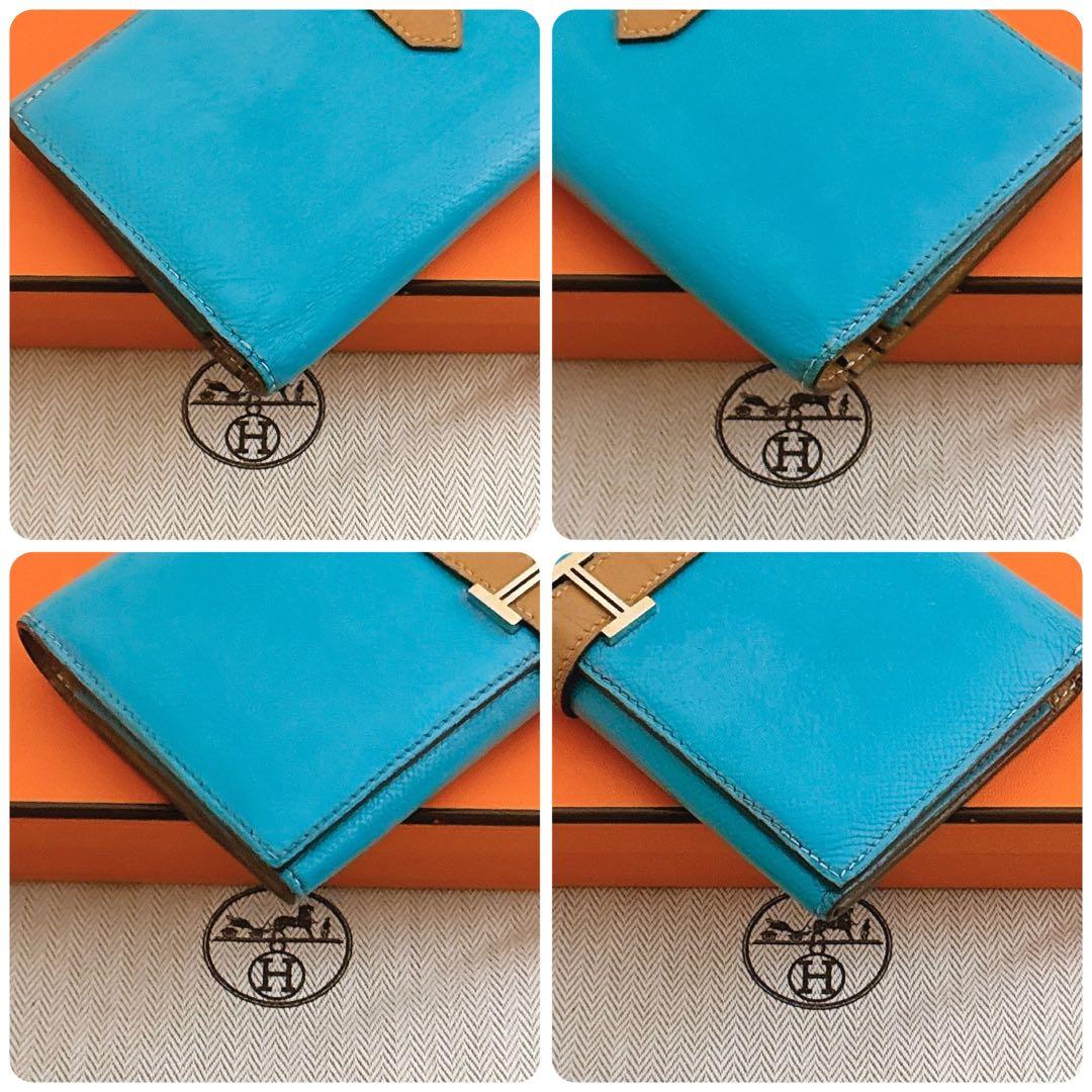 HERMES✨ ベアン スフレ バイカラー ゴールド ブルージーン エプソン