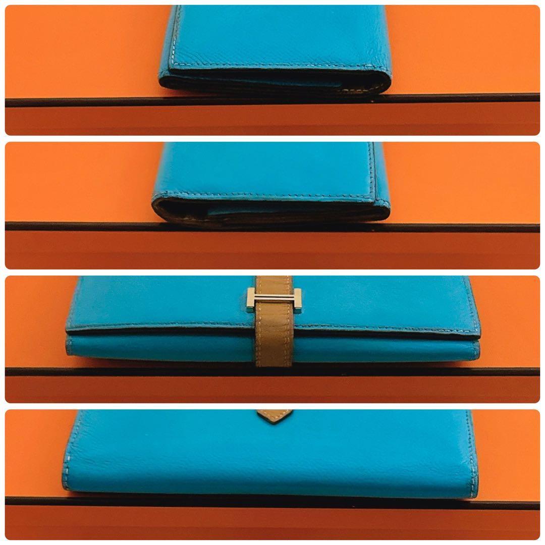 HERMES✨ ベアン スフレ バイカラー ゴールド ブルージーン エプソン