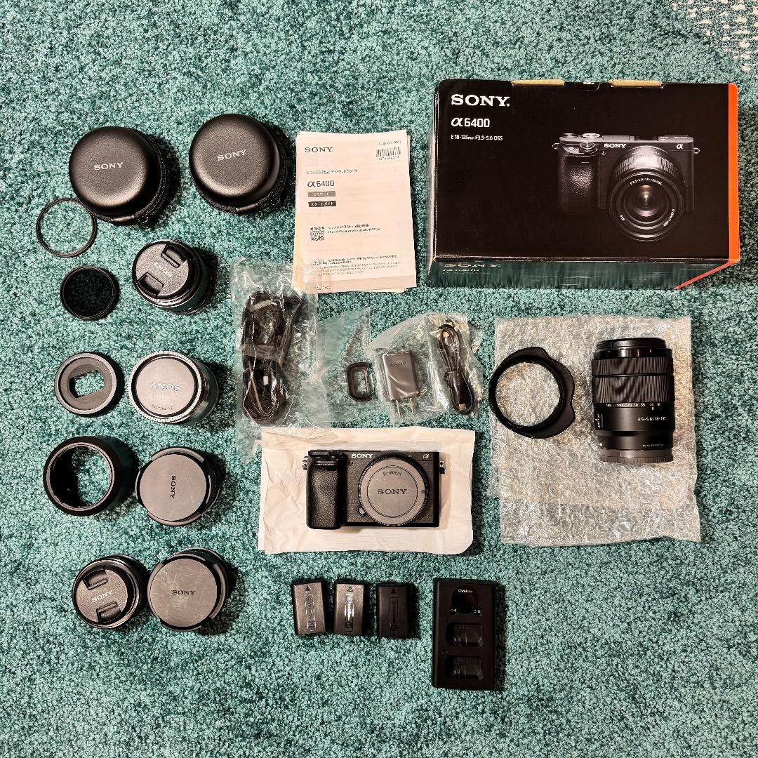 SONY α6400 ソニー　レンズ多数　バッテリー３個セット　美品