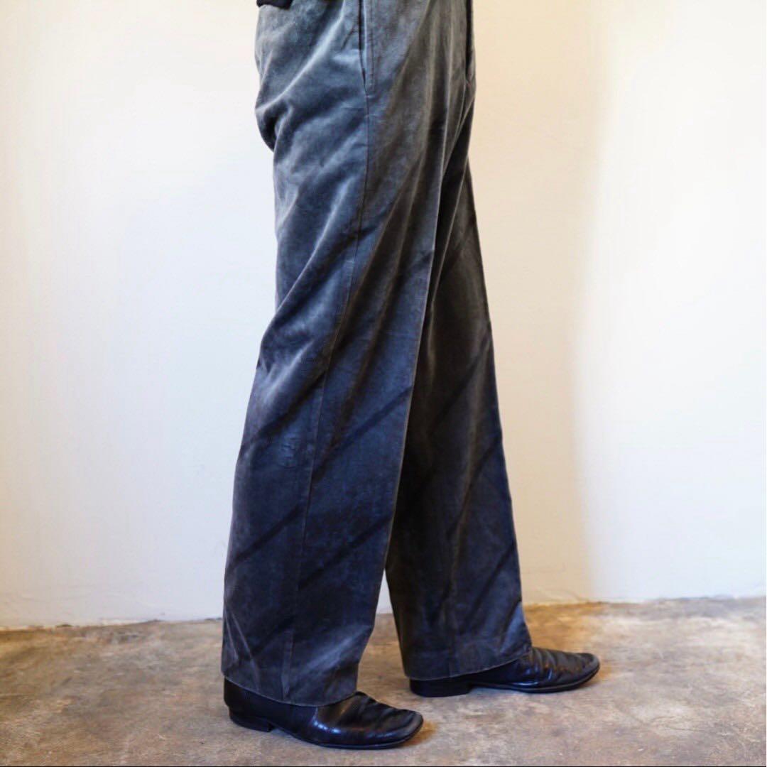 \"アルマーニ\"90's Cotton100% パターンベロアスラックス