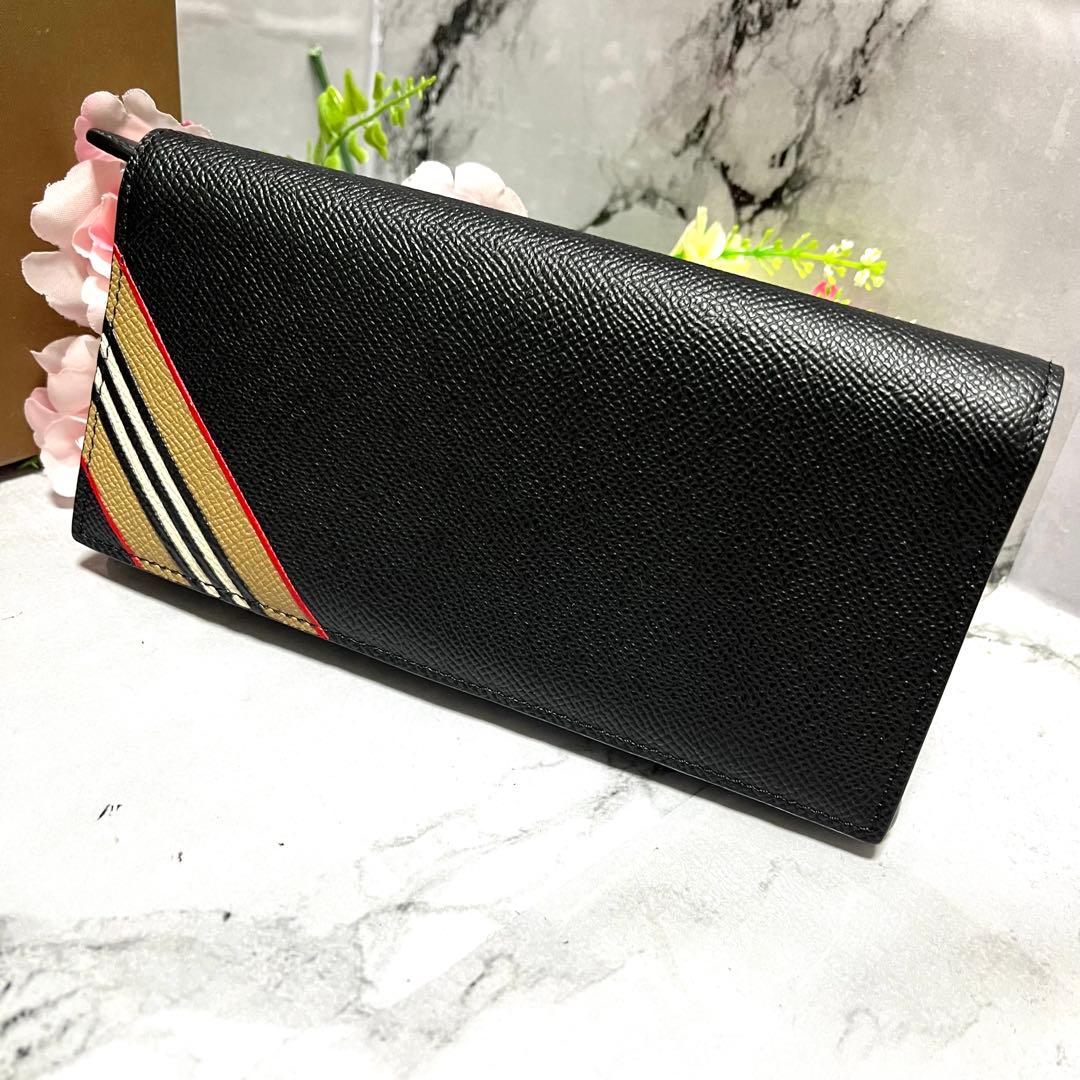 【極美品】バーバリー 長財布 チェック柄 キャベンディッシュ ブラック レザー