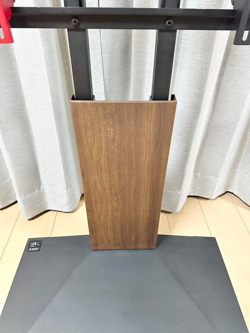 WALL 壁寄せテレビスタンド V3 ロータイプ ブラック ウッド ③
