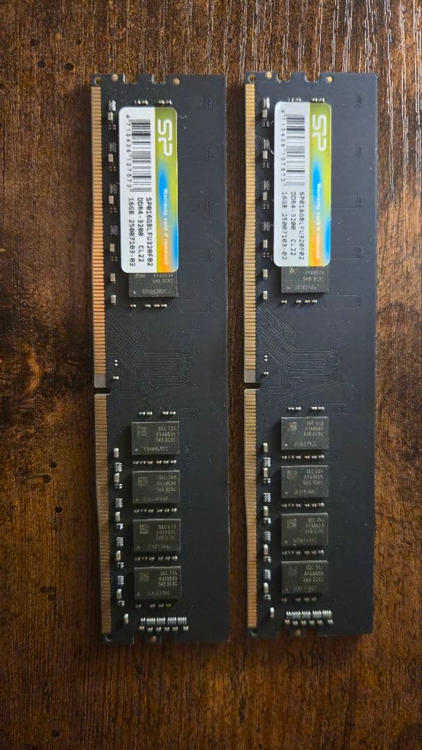 SP DDR4 3200MHz 16GBメモリー2枚32GBセット