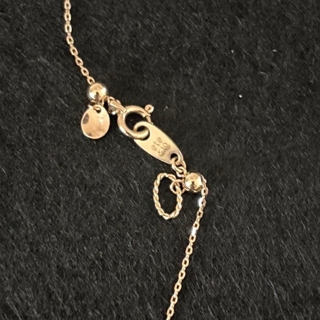 【美品】eteK10YG ミラーカットチェーン ロングネックレス