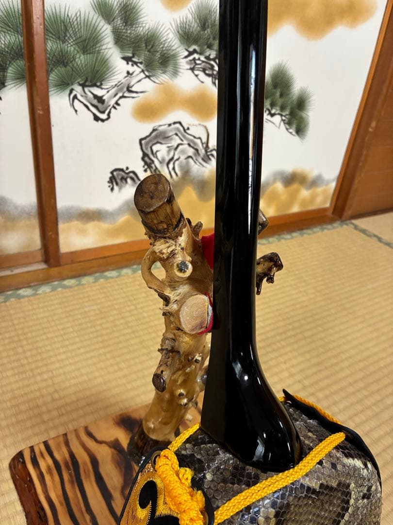 沖縄三線！貴重！知念大工型！本蛇皮！本張り！【一枚張り】⑦⓬