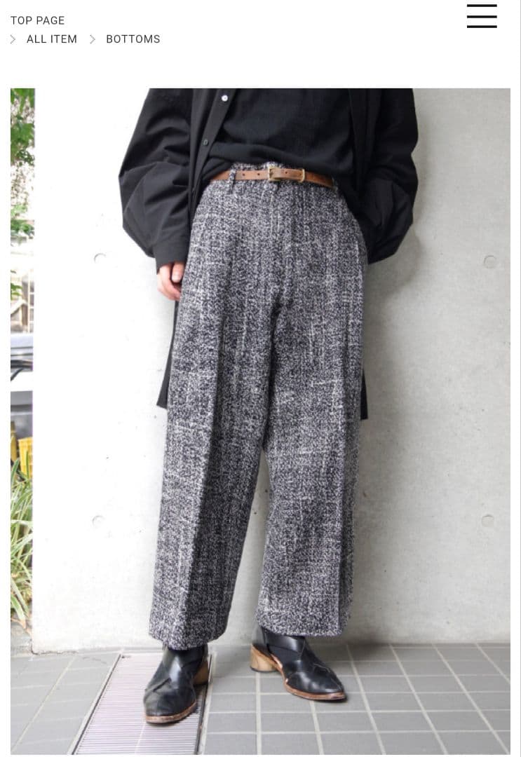 シンヤコズカ 2023AW OLD FASHIONED TROUSERS
