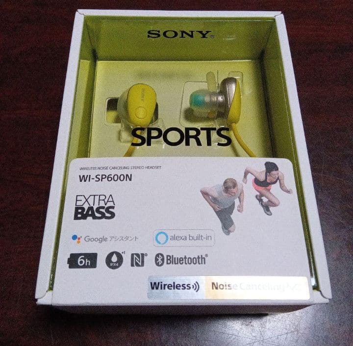新品　Sony WI-SP600N ワイヤレスイヤホン イエロー