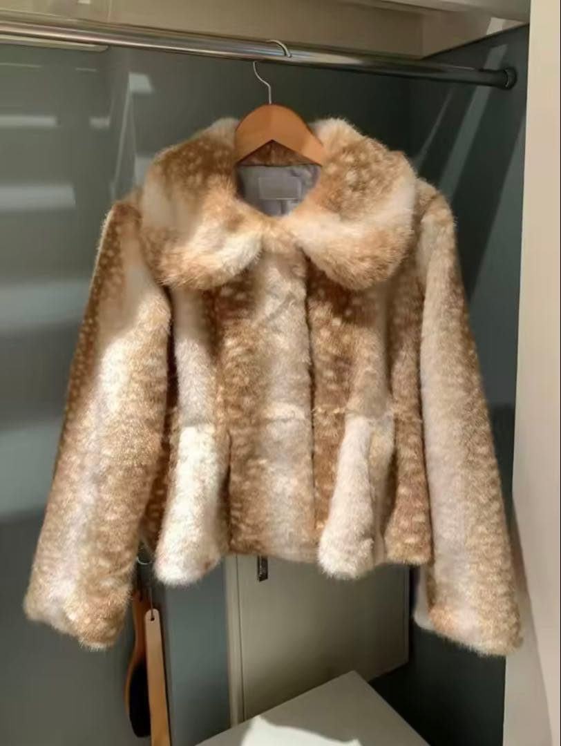 ファーコート　ショート丈　バンビ