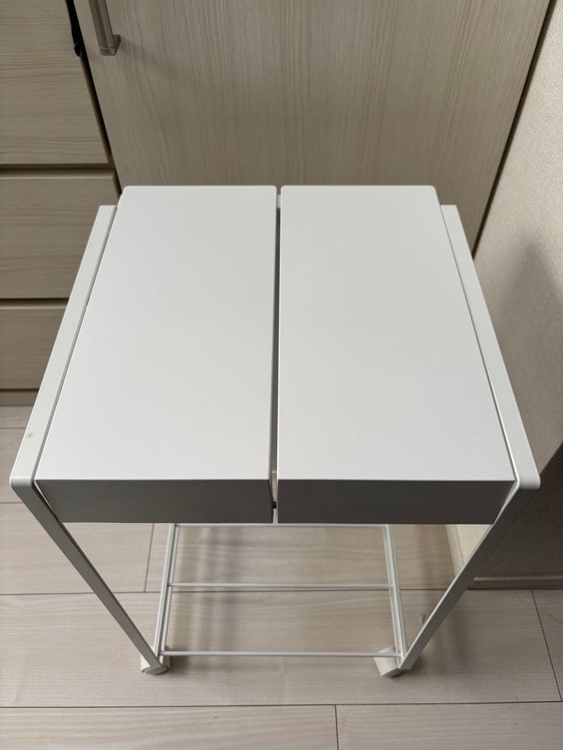 tower 蓋付き目隠し分別ダストワゴン タワー 2分別　ホワイト