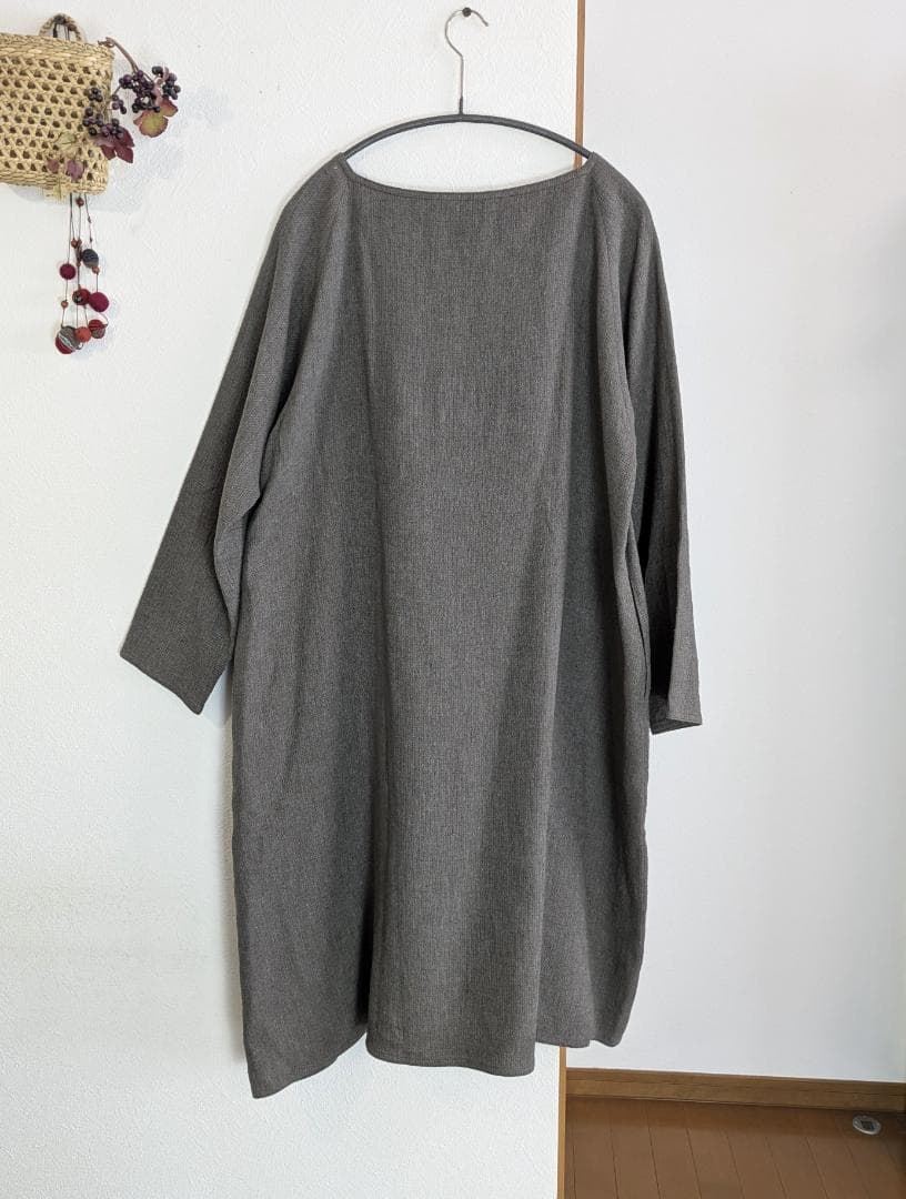 ヨーガンレール☆20年秋☆リネンコットン二重織バルーンOPチャコール☆美品です