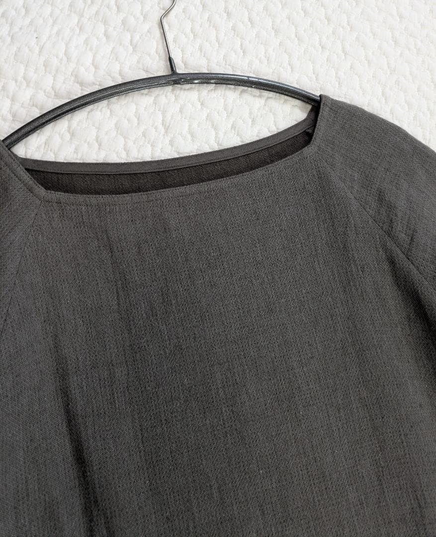 ヨーガンレール☆20年秋☆リネンコットン二重織バルーンOPチャコール☆美品です