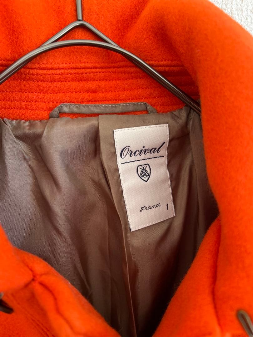 ✨極美品✨ORCIVAL オーシバルフード付きオレンジウールコート