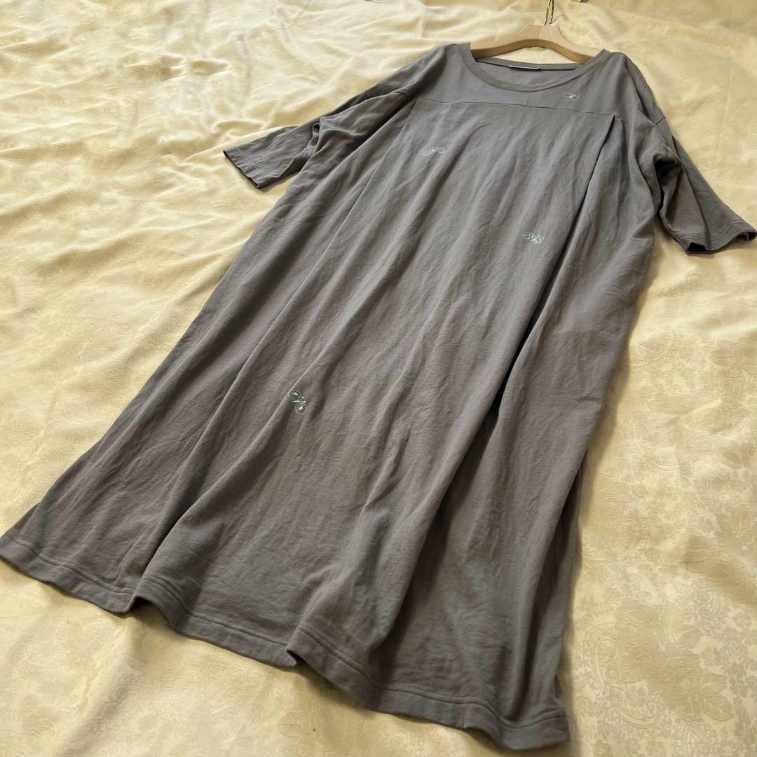 mina perhonen choucho 刺繍 カットソーロングワンピース