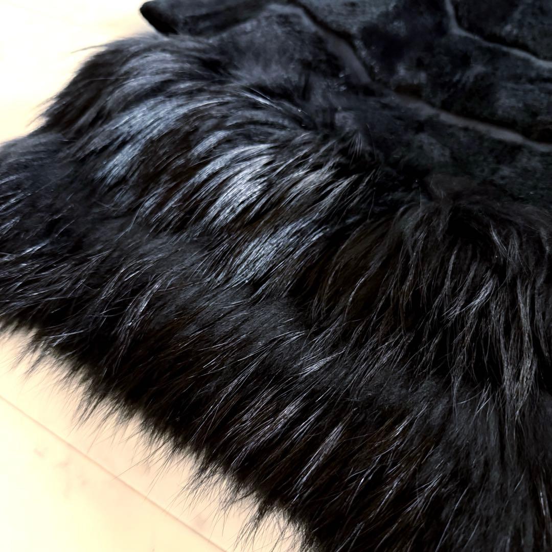 美品★マックスマーラ 高級リアルファー ロングコート ブラック 40