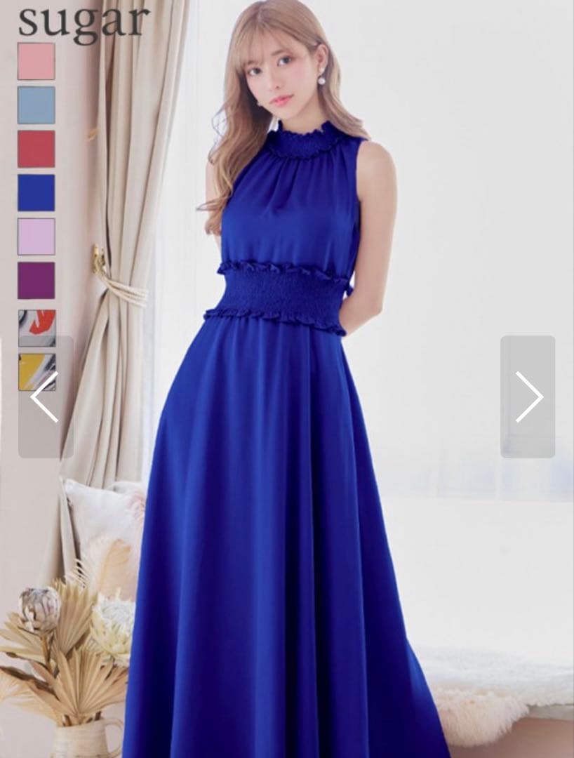 n*す様 Sugar キャバクラ ロイヤルブルー ナイトドレス 5号
