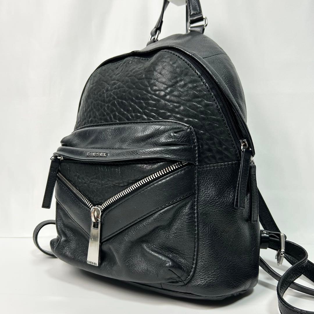 美品✨ DIESEL リュック オールレザー ブラック