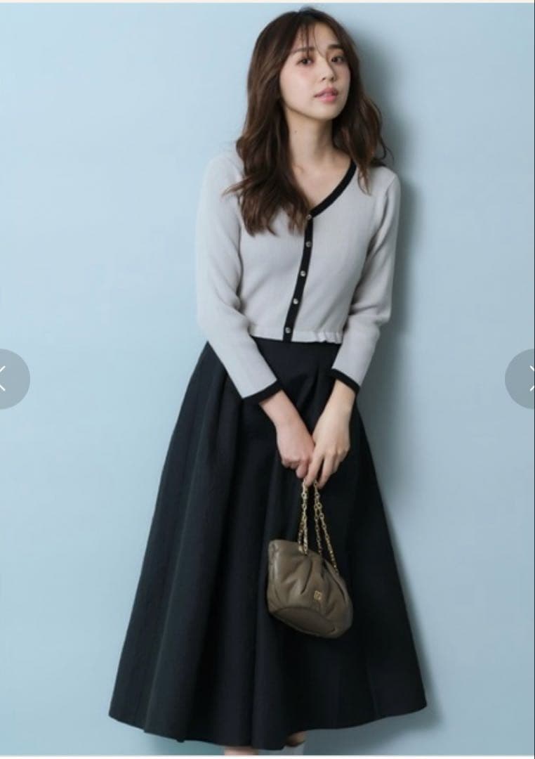 ジャスグリッティー　ジャガードフォルムドッキングワンピース　ブラック