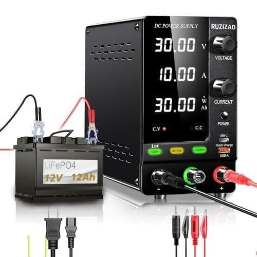 A安定化電源 30V 10A 4桁電圧電流電力表示 エンコーダ調整 デスクトップ