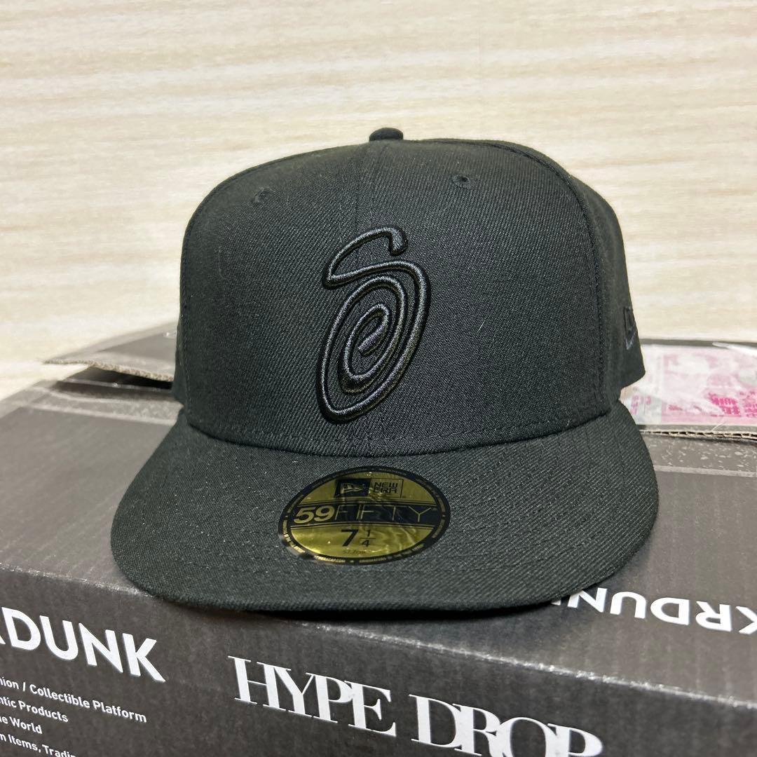 【完売品】STUSSY NEW ERA ニューエラ キャップ 黒黒 7 1/4