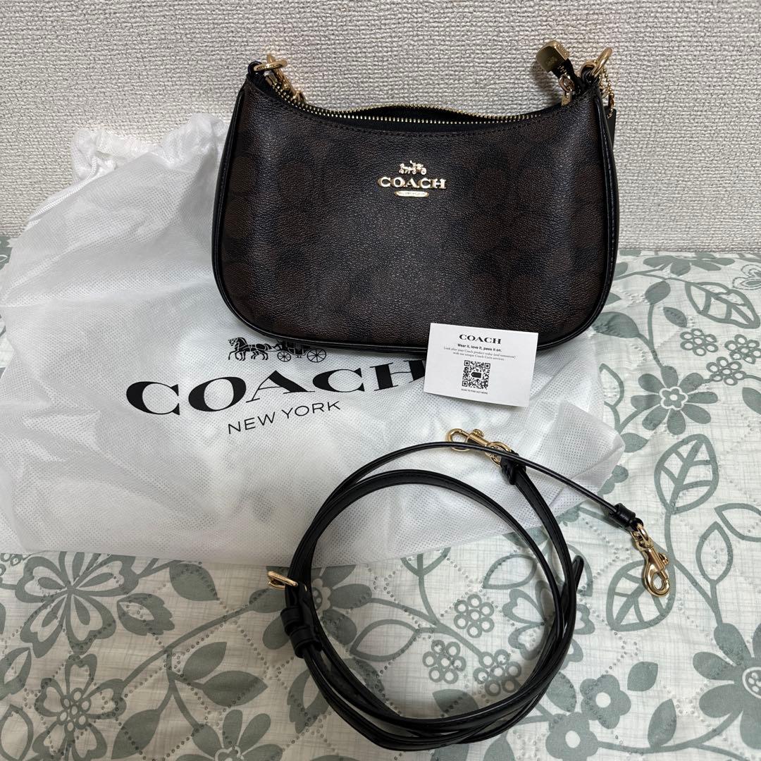 D*a様 COACH ダークブラウン ショルダーバッグ