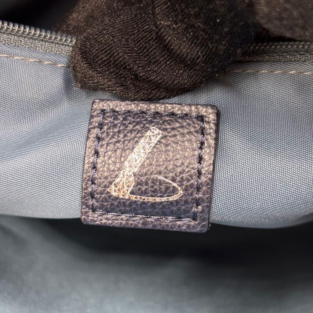 土屋鞄ツチヤカバン レザーブリーフケース ビジネスバッグ A4 肩掛け ネイビー