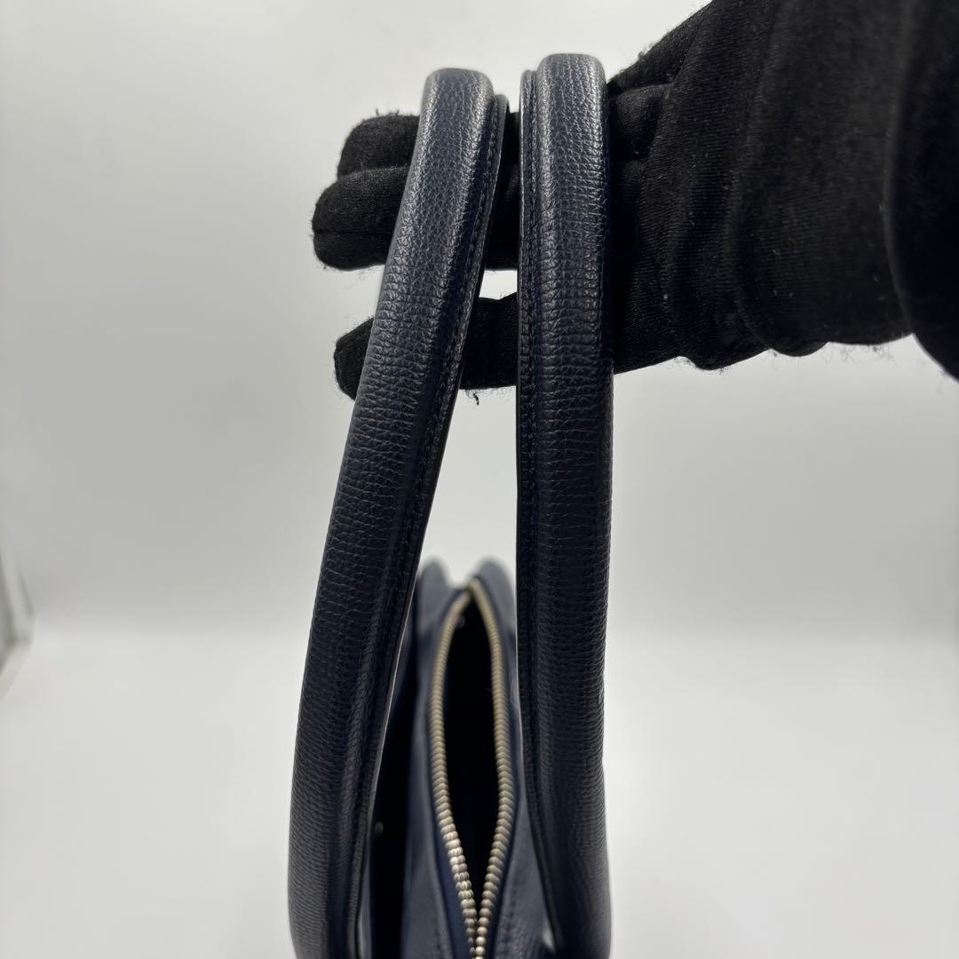 土屋鞄ツチヤカバン レザーブリーフケース ビジネスバッグ A4 肩掛け ネイビー