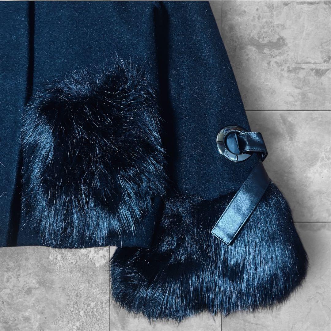 【美品】 FENNEL フェンネル ノーカラージャケット ショートコート ファー