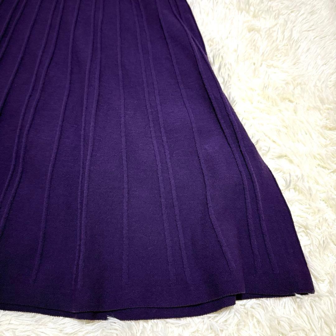 マッキントッシュロンドン　ケーブルニットワンピース　M　ブラウン　ロング丈