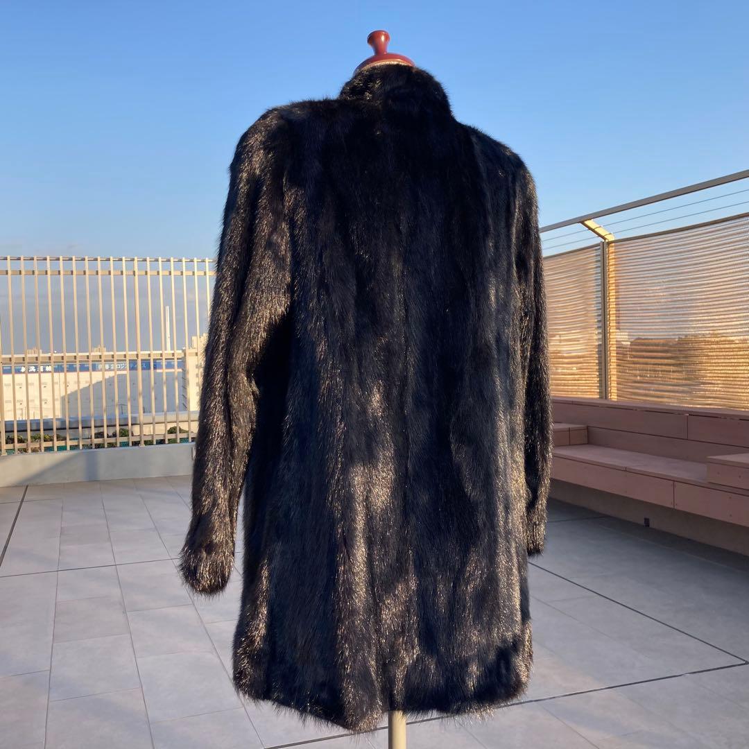 肉厚◎✨極美品✨高島屋 ダークミンクファー 毛皮 総丈83　11号
