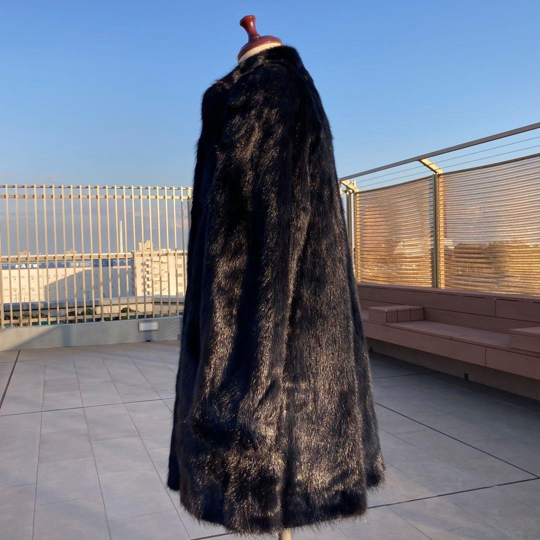 肉厚◎✨極美品✨高島屋 ダークミンクファー 毛皮 総丈83　11号