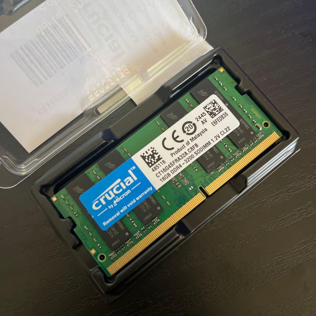 Crucial ノートPC用増設メモリ16GB DDR4-3200