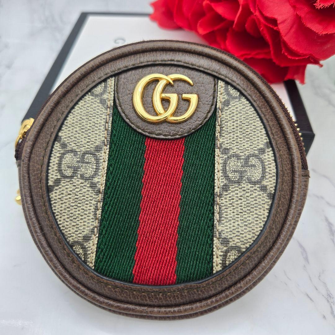 【極美品】GUCCI グッチ ケース 小銭入れ 財布 シェリーライン 丸型