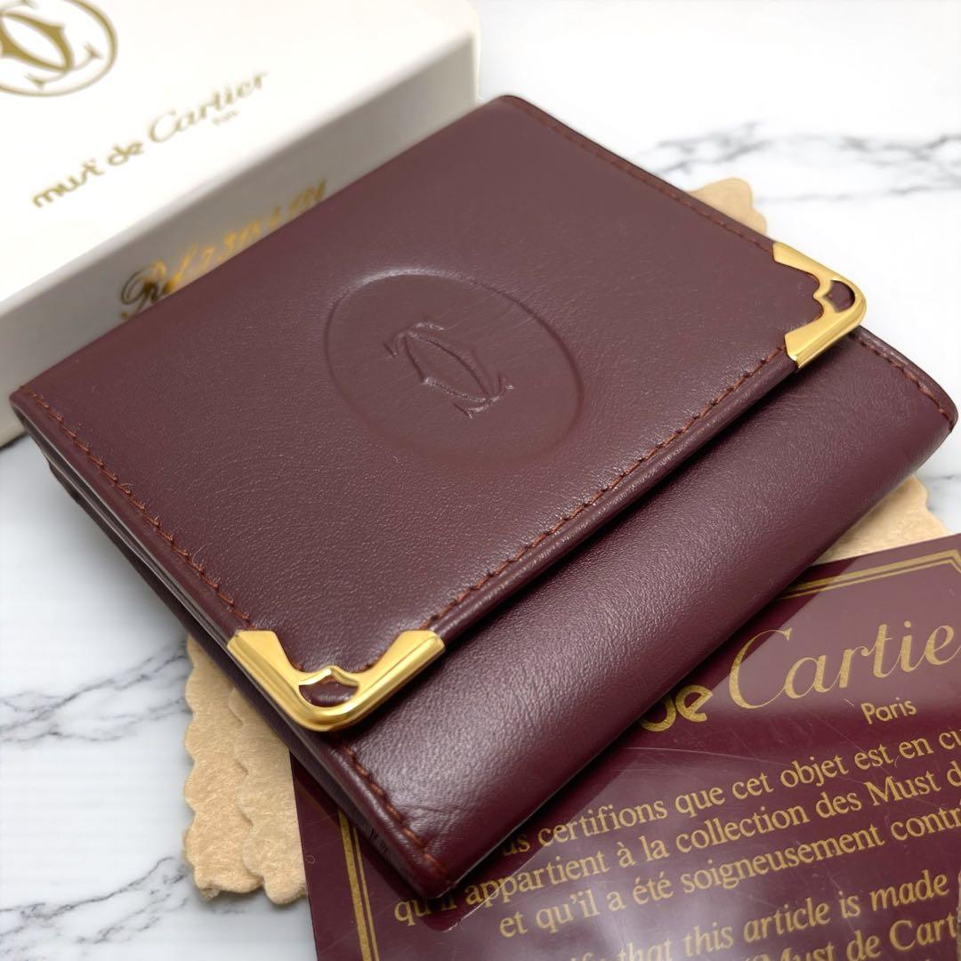 未使用✨ギャラ付き✨Cartier カルティエ マストライン 小銭入れ 赤×金