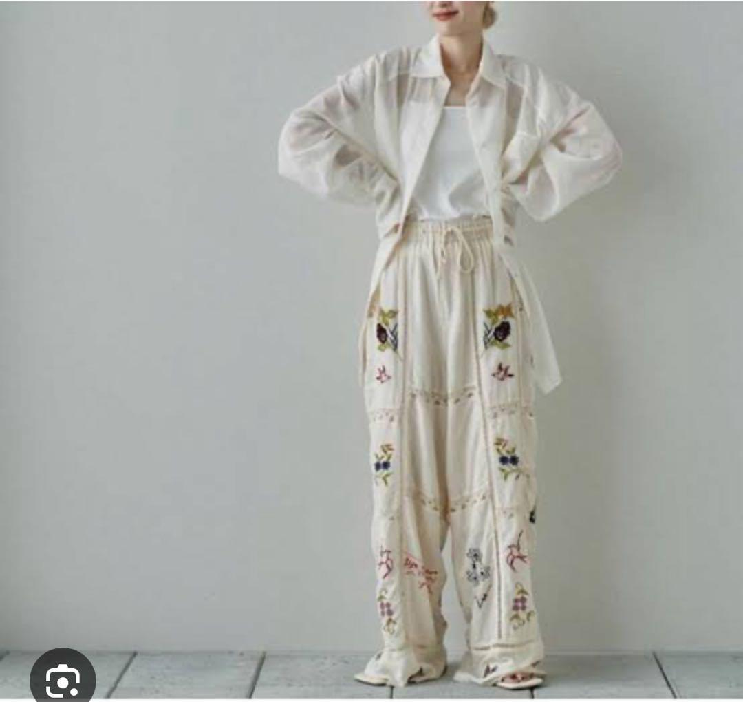 TODAYFUL Embroidery Patchwork パンツ 38 刺繍