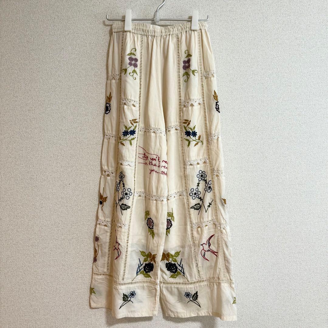 TODAYFUL Embroidery Patchwork パンツ 38 刺繍