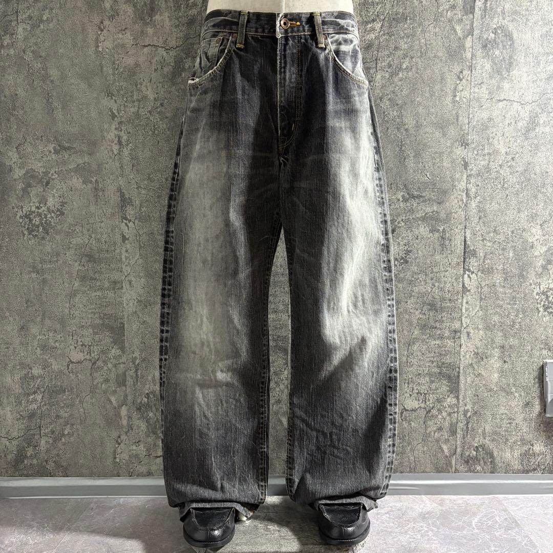 パンツ EDWIN selvage wide black denim pants W32