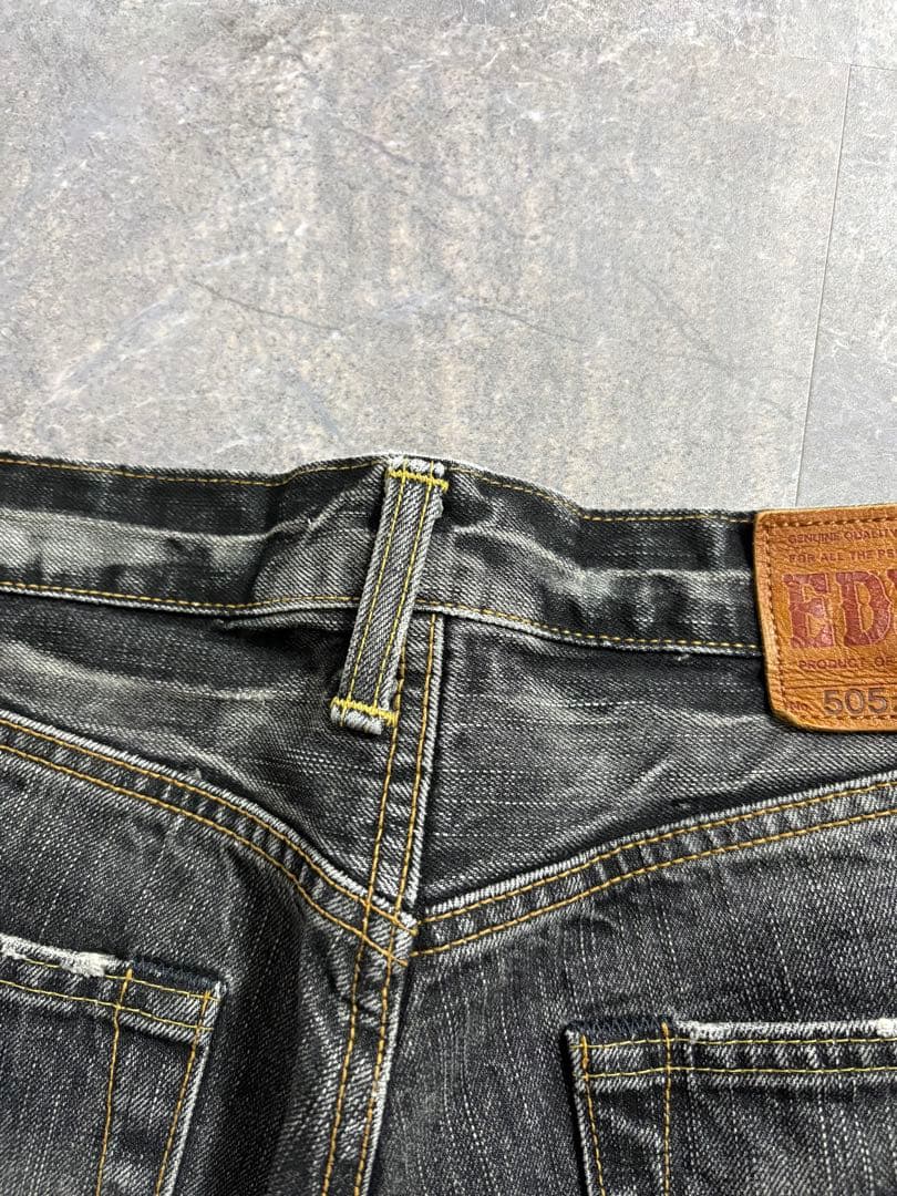 パンツ EDWIN selvage wide black denim pants W32