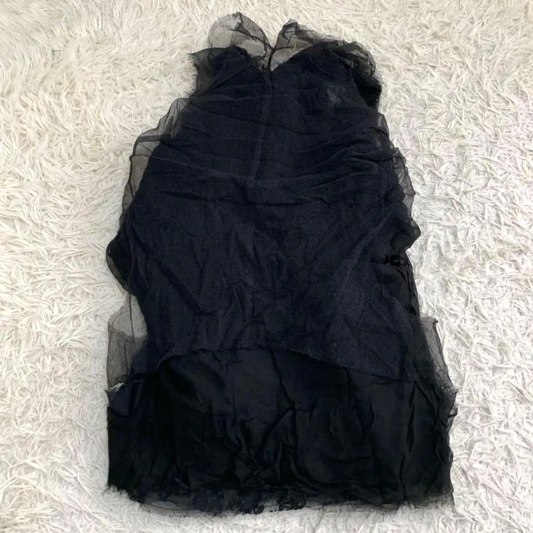 16494✨90s コムデギャルソン フリル 花レース ブラウス チュニック 黒