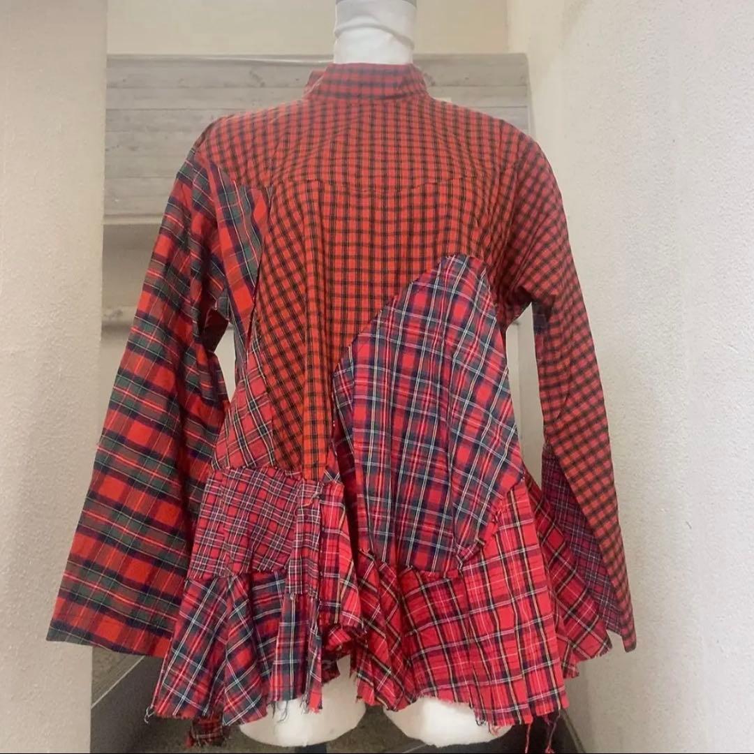 タオ　コムデギャルソン　クレイジー　赤色　チェック　 TAO