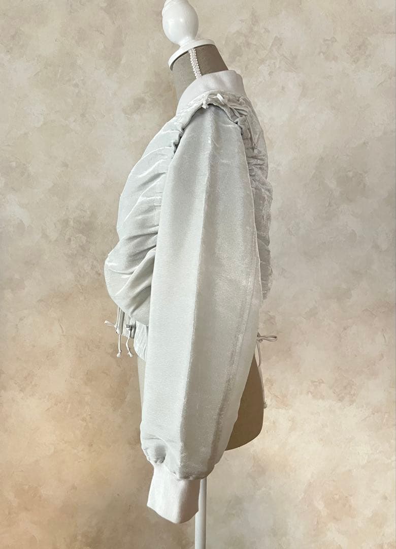 ヴィンテージ comme des garçons ベロア素材ブルゾン 白銀　美品