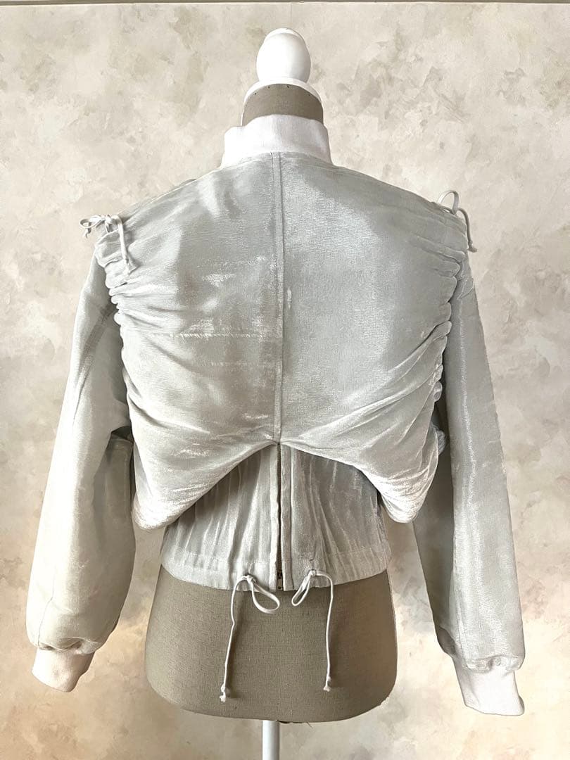 ヴィンテージ comme des garçons ベロア素材ブルゾン 白銀　美品